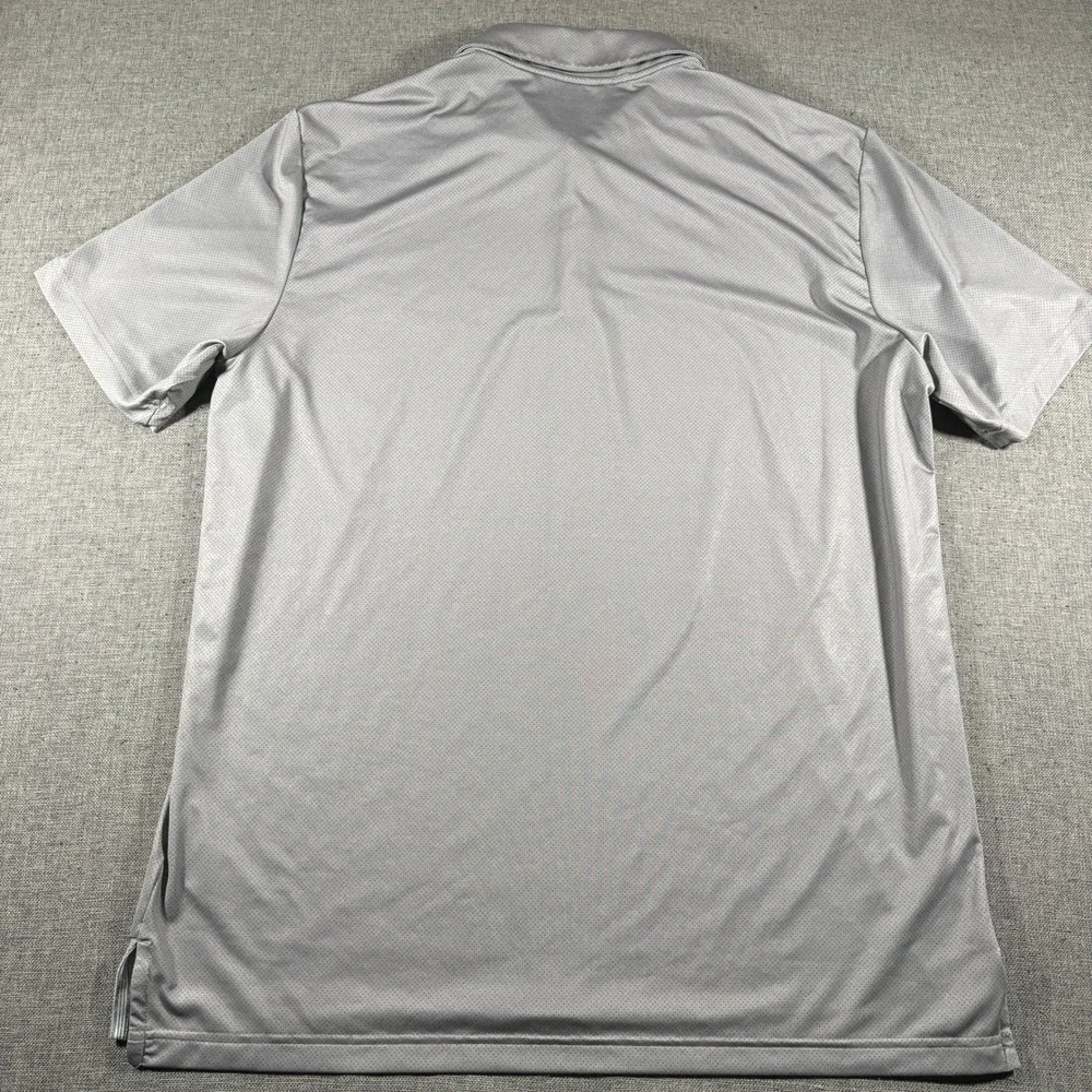 Adidas Polo Shirt Mens Large Gray Goucher Lacrosse Short Sleeve Performance Logo